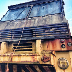 © Philk Camion grue, épave, Bretagne